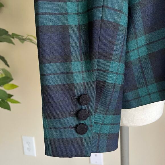 Talbots Womens Dashing Tartan Plaid Wool Blend Holiday Work Blazer Sz 14 - Picture 8 of 11